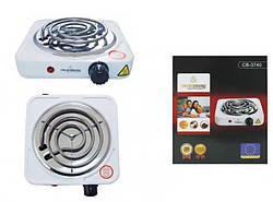 Електропліта кухонна побутова портативна CROWNBERG CW-3740 1000W спіральна, плита настільна електрична