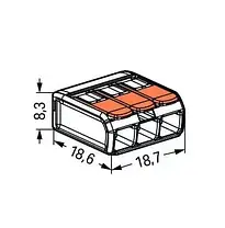 Клема 3-провідна з'єднувальна Wago 221-413, фото 3