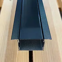 Комплект Biom профіль врізний ЛПВ20 20x30 чорний + розсіювач чорний LPV-20AВ+LM20В, фото 3