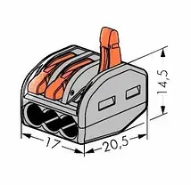 Клема 2-провідна з'єднувальна Wago 222-413, фото 2