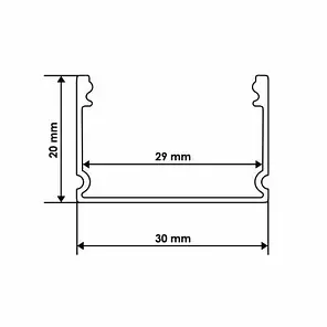 Комплект Biom профіль ЛП20 анод + матовий розсіювач LP-20A+LM-20, фото 2