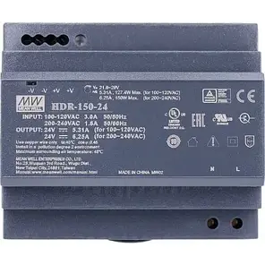 Блок живлення Mean Well на DIN-рейку 150W 6.25A 24V IP20 HDR-150-24, фото 2