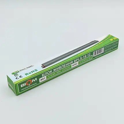 Блок живлення Biom STICK Professional "BPLS" 18W 12V 1,5A IP20 BPLS-18-12, фото 2