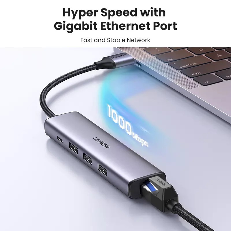 Купити Концентратор Ethernet-адаптер USB3.0 to RJ45 (1000M)/3xUSB HUB ...