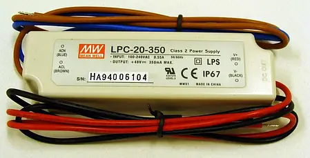 Блок живлення драйвер Mean Well 20W 9~48V 350mA LPC-20-350, фото 2