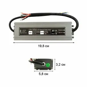 Блок живлення Biom Professional 150W 12V 12.5A IP67 WBP-150 10146, фото 2