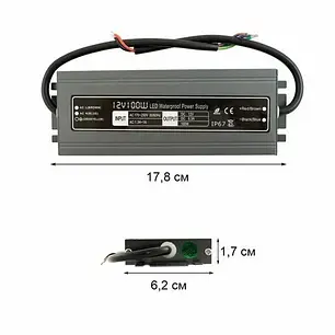 Блок живлення Biom Professional 100W 12V 8,3A IP67 WBP-100, фото 2