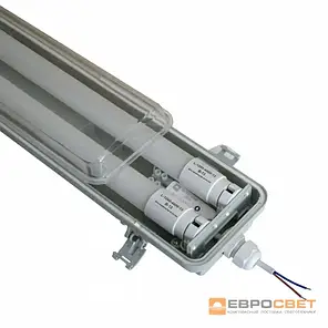 Світильник Євросвітло LED-SH-40 2*1200 IP65 з лампами 18Вт 4000К та запобіжником PULS-10 000053640, фото 2