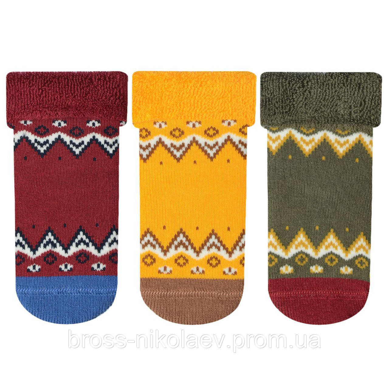 Дитячі махрові шкарпетки 0-6 міс зі стоперами для малюка теплі зимові носки махра для новонароджених BROSS