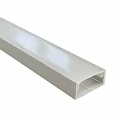 Комплект 2 метра Biom профіль накладний алюмінієвий ЛП7 анод + розсіювач матовий плоский LP-7 A+LM-UT