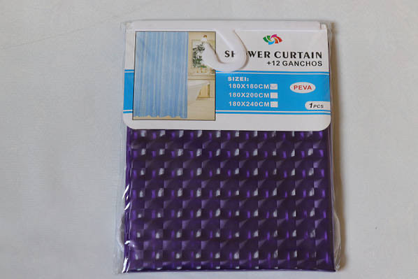 Шторка для ванної силіконова 3D різні кольори Фіолетовий
