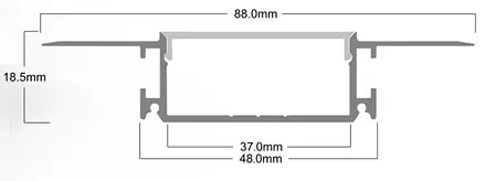 Комплект LEDBOX S профіль алюм. врізний LP-SPL083 анод. + розсіювач матовий 12561, фото 2