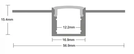 Комплект LEDBOX S профіль алюм. врізний LP-SL307 анод. + розсіювач матовий 12555, фото 2