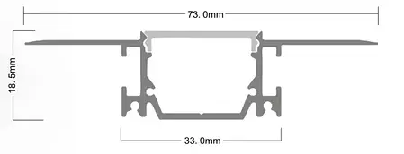 Комплект LEDBOX S профіль алюм. врізний LP-SPL082 анод. + матовий розсіювач 12558, фото 2