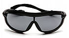 Окуляри захисні з ущільнювачем Pyramex XS3 Plus (gray) Anti-Fog, чорні, фото 3
