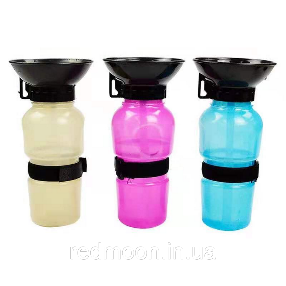 Пляшка для води для собак, 500 мл, РАНДОМ, PET Bottles / Дорожня пляшка-поїлка для собак, фото 1