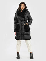 Зимова куртка Clasna з штучним хутром каракуля CW21D8226 розмір 48 XL