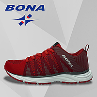 Подростковые кроссовки Bona текстильные (сетка) красные повседневные спортивные летние 643X-2 37