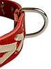 Нашийник шкіряний для собак Canem прикрашений плетінням обхват шиї 38 - 50 см, Червоний, ширина 25 мм, фото 6