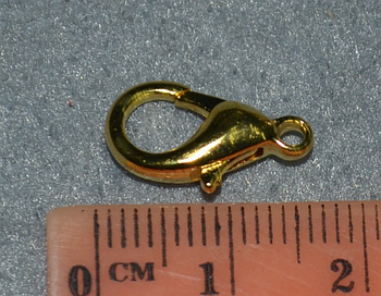 Застібка Карабін під золото фурнітура для біжутерії та творчості 16 мм 5 штук
