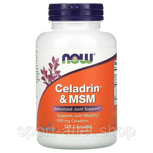 Препарат для суставов и связок NOW Celadrin & MSM 500 mg, 120 капсул ...