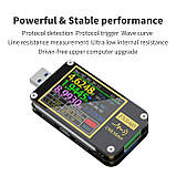 USB тестер FNIRSI FNB48S +Bluetooth PD QC триггер протокол швидкої зарядки Вольтометр Амперметр тестер посудин, фото 3