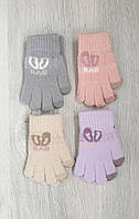Одинарные перчатки для девочек, 4-6 лет, оптом