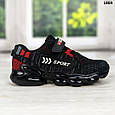 Кросівки дитячі для хлопчика текстильні чорні з червоним С.Луч, фото 2