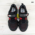 Кросівки дитячі для хлопчика текстильні чорні з червоним С.Луч, фото 3