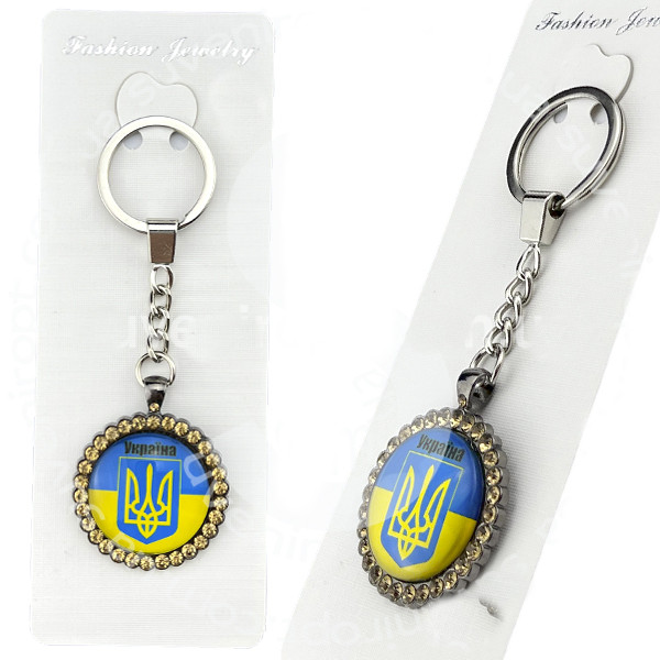 Брелок для ключів зі стразами герб України 12 шт.