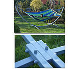 Стійка для гамака WCG + Двомісний Гамак з планкою SOFT синій XXL 200×140. Садовий гамак, фото 6