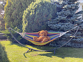 Двомісний гамак з планкою SUMMER Веселка XXL 200х150 WCG (БЕЗ КАРКАСА). Гамак для двох до 250 кг