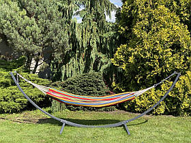Двомісний гамак із каркасом Mexico XXL 200х150 WCG різнокольоровий. Гамак для двох, навантаження до 250 кг