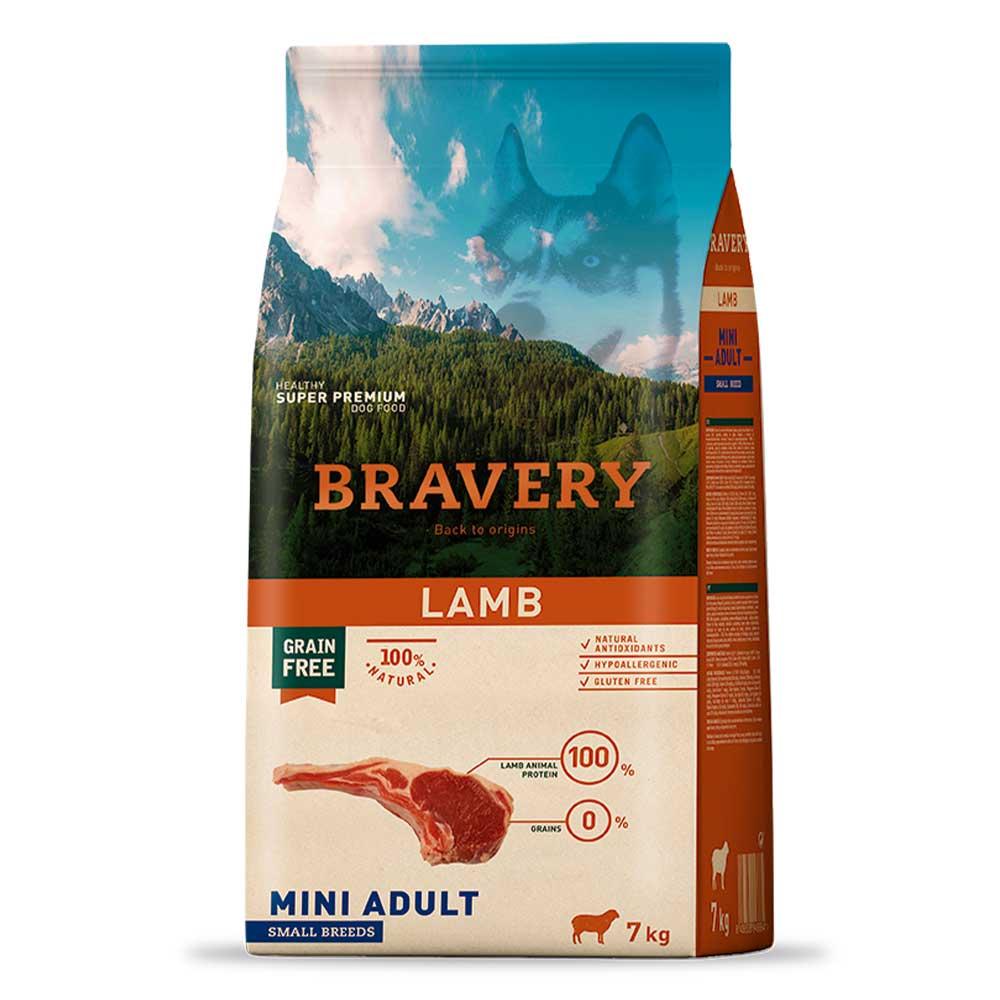 Сухий корм для собак дрібних порід з ягням BRAVERY Lamb Mini Adult 7 кг