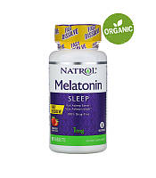 Natrol, Мелатонін, швидкорозчинний, полуниця, 1 мг, 90 таблеток