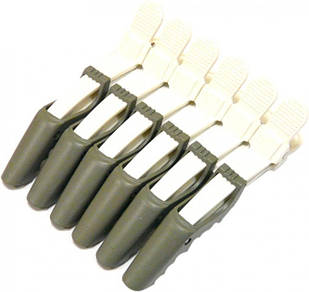 Затискачі для волосся крокодил 5шт сіро-білий