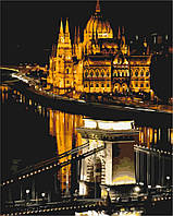Картина по номерам Страны и города Ночной Будапешт 40х50см роспись на холсте Brushme BS52549
