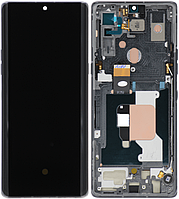 Дисплей модуль тачскрин LG G900EM Velvet 5G версия USA черный P-OLED оригинал переклеенное стекло в рамке