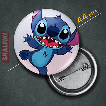 "Стіч (Ліло і Стіч)" значок круглий на булавці Ø44 мм