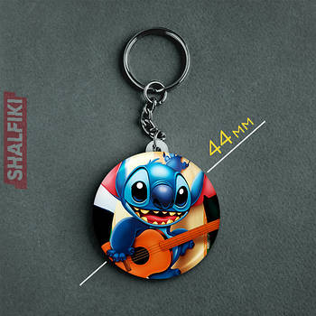 "Стіч з гітарою (Ліло і Стіч)" брелок круглий Ø44 мм