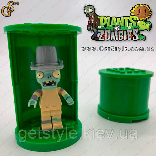 Конструктор мініфігурка Зомбі з відром Plants vs Zombie 6 см