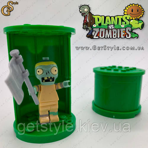 Конструктор мініфігурка Зомбі з прапором Plants vs Zombie 5 см