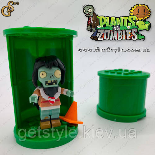 Конструктор мініфігурка Зомбі з конусом Plants vs Zombie 5 см
