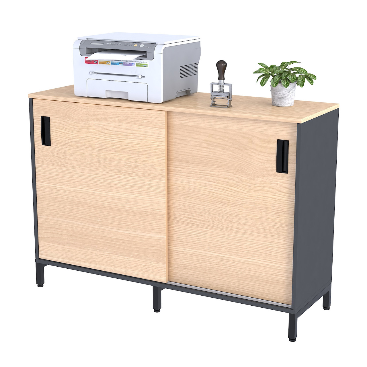 Тумба офісна LS-1200-830 антрацит Дуб Борас