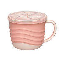 Чашка для пиття та снеків 2 в1 Зелена серія (250 мл.)/NIP рожева