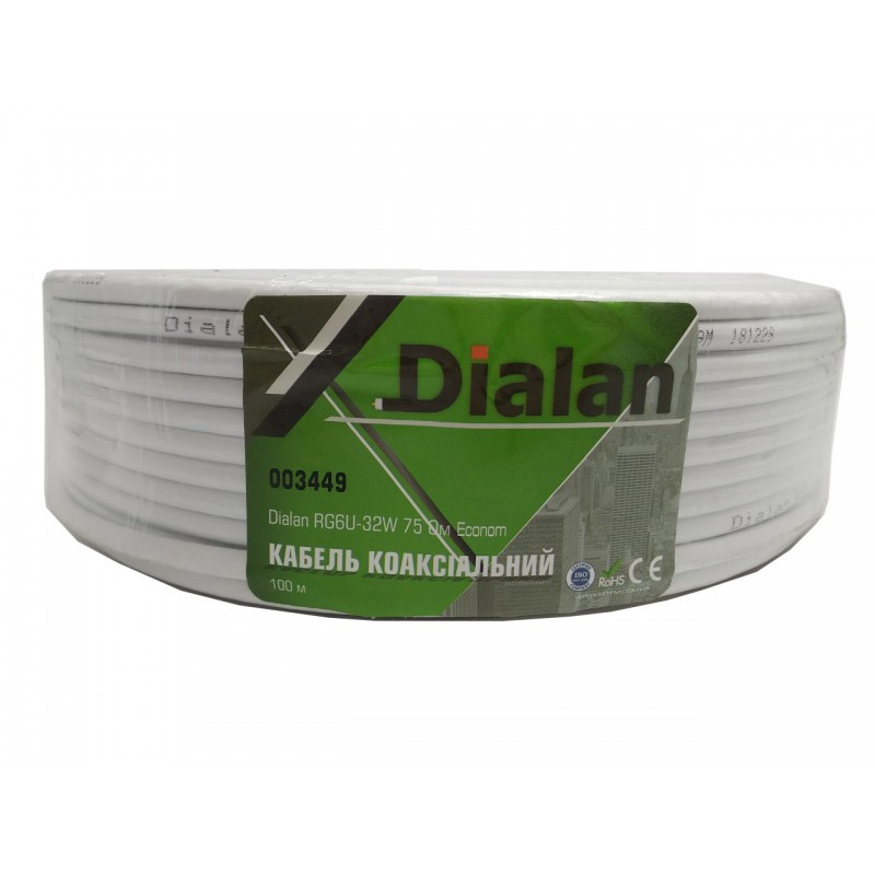 Кабель коаксіальний Dialan RG6U-32W 100 m