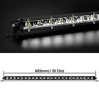 Протитуманна LED Фара Балка  653*45*27mm 72W (3W*24) 10-30V  Дальний/Spot (D4-72W) (1шт)   2975