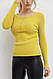 Кофта жонка базова в рубчик, колір гірчичний, 204R002, фото 4