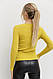Кофта жонка базова в рубчик, колір гірчичний, 204R002, фото 5