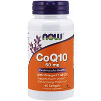 CoQ10 60 мг with Omega-3 Fish Oil NOW (60 капсул)